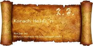 Korach Helén névjegykártya
